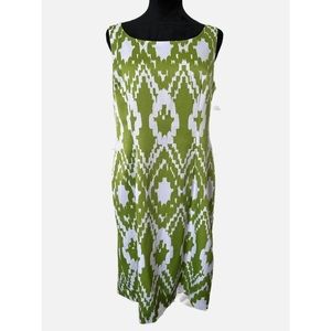 JESSICA Howard sleeveless pattern green dress in Large
